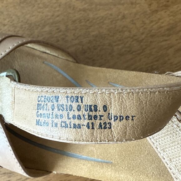 Aetrex Tory‎ Open Toe Heels Camel Beige Womens US Size 10 - Picture 5 of 9